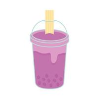 asian taiwanese drink with a purple color and bubbles vector