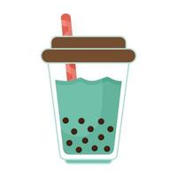 milkshake with a light green color and bubbles vector