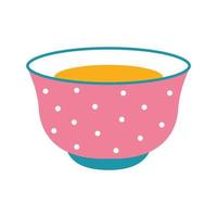 taza de té con un color rosa y puntos vector