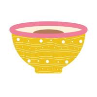 cup of tea with a yellow color and dots vector