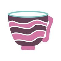 cup of tea with a lines of different color vector