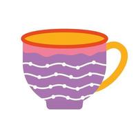 taza de té con un color morado y puntos vector