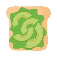 pan con guacamole y aguacates por encima vector