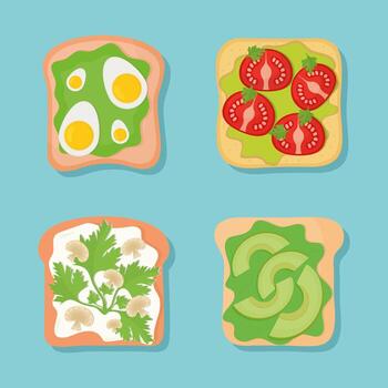 bundle of bread with stuff in the top of it vector