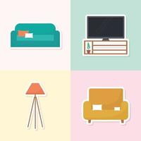 set of four interior decor icons vector