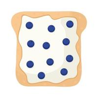 bread with cheese and blueberrys in the top of it vector