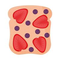 bread with blueberry and strawberry in the top of it vector