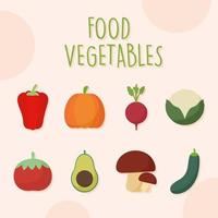 paquete de iconos de verduras de alimentos vector