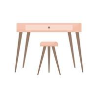 Furniture with one drawer and a chair vector