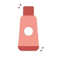 pink organic skin cream bottle with sparks vector