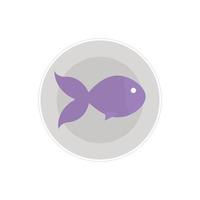 purple fish on a plate vector