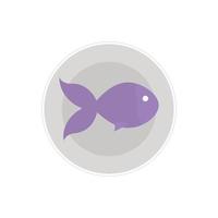 pescado morado en un plato vector