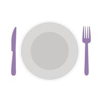 plate with knife and fork on the sides vector