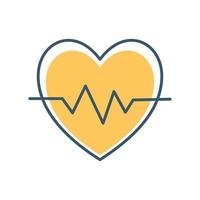 heart with a yellow color vector