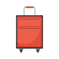 suitcase for travel with a red color vector