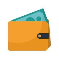 wallet with money on a white background vector
