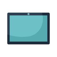 tablet with a blue screen vector