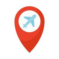 location mark with one airplane icon in it vector