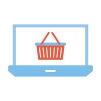 laptop with one basket in the middle of it vector