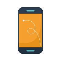 smartphone with a orange screen vector