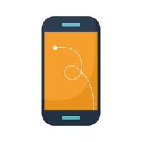 smartphone with a orange screen vector