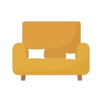 sofa with a orange color vector