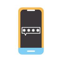 phone with a password on a white background vector