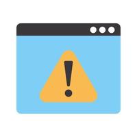 warning notice on a web page vector