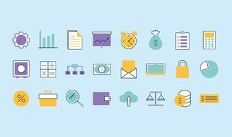 set of businees icons in a blue background vector