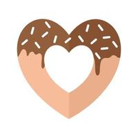 rosquilla con forma de corazón vector