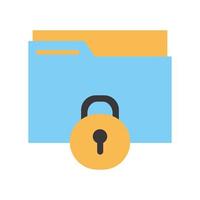 folder with a padlock on a white background vector