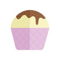 cupcake with a yellow color and chocolate vector