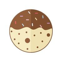 cookie with chocolate on a white background vector