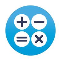 calculator, plus, minus, multiply and divide symbol app inside a bubble vector