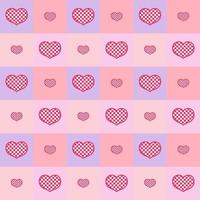 Sweet seamless pattern design of heart shapes in square frame. Decorating for wrapping paper, wallpaper, fabric, backdrop and etc. vector