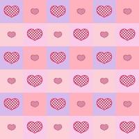 Sweet seamless pattern design of heart shapes in square frame. Decorating for wrapping paper, wallpaper, fabric, backdrop and etc. vector