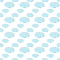 diseño de patrón simplemente plano de nubes pastel tailandés flotando sobre fondo blanco. decoración dulce para papel de regalo, papel tapiz, tela, telón de fondo, etc. vector