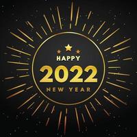 feliz año nuevo 2022 con oro sobre fondo negro vector