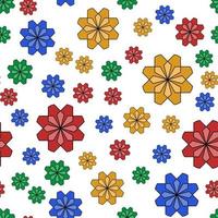 Patrón sin fisuras de pétalos de flores abstractas coloridas perfecto para fondo o papel tapiz vector