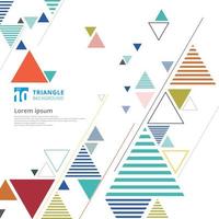 Abstract colorful triangle composition layout on white background and lines texture. vector