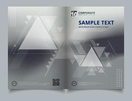 Brochure abstract blurred background with geometric triangles composition layout design template, Annual report vector