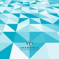 Abstract blue and white color triangle, square pattern perspective background texture. vector