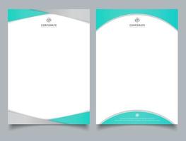 Abstract creative letterhead design template light blue color geometric triangle and curve shape overlay on white background. vector