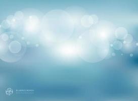 Abstract blue blurred with bokeh background. vector