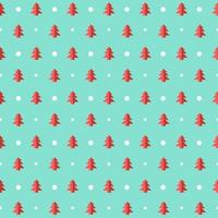 Christmas vector seamless pattern with trees and snow. Xmas simple texture. Wrapping paper.