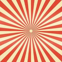Striped lines pattern paper. Retro radius burst red color background vector