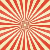 Striped lines pattern paper. Retro radius burst red color background vector