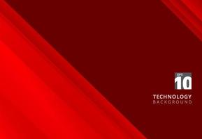 Abstract technology striped overlapping diagonal lines pattern red color tone background with copy space. vector