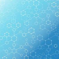Abstract technology geometric hexagon with dots line connection blue background vector