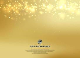 Abstract gold blurred background with bokeh and gold glitter header vector